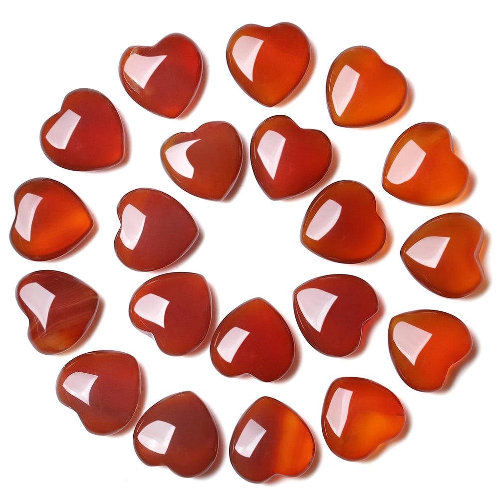 YATOJUZI red carnelian heart collection crystals for calming energy and focus