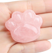 YATOJUZI rose quartz cat paw worry stone for tactile anxiety relief