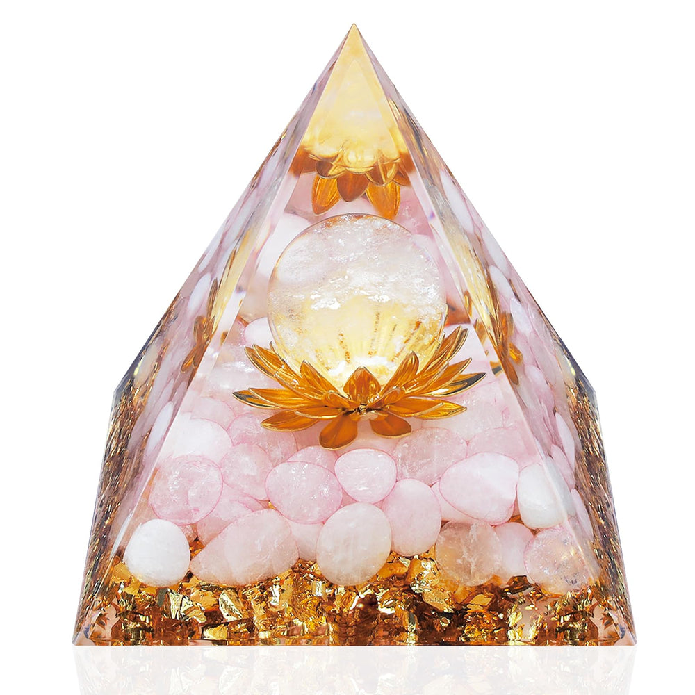 YATOJUZI rose quartz healing tower glows softly, ideal for meditation and balance