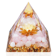 YATOJUZI rose quartz healing tower glows softly, ideal for meditation and balance