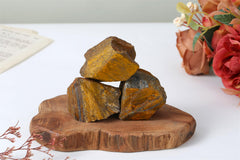 YATOJUZI Tiger's Eye raw crystal with earthy tones supports focus and balance.