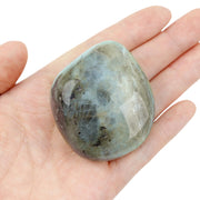 YATOJUZI white labradorite stone polished palm for meditation and balance