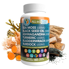 Yemaya Sea Moss 3000mg bottle promotes holistic wellness and lasting energy.