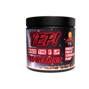 Yep Strength Wake The Faith Up canister front boosts energy for intense workouts.