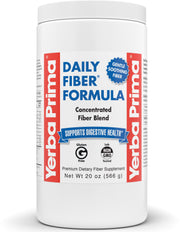 Yerba Prima Daily Fiber Formula powder bottle for steady daily intake.