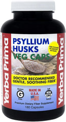 Yerba Prima Psyllium Husks bottle front showing label for daily fiber support