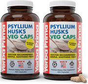 Yerba Prima psyllium husk capsules bottle front view for daily fiber
