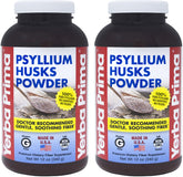 Yerba Prima Psyllium Husk Powder two bottles front view for daily fiber routine.