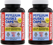 Yerba Prima Psyllium Husk Caps bottle front showing natural fiber in a clean bottle