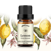 Yethious lemon essential oil bottle closeup for vivid citrus aroma in diffuser