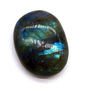 YGLINE irregular polished labradorite worry stone with iridescent flashes for meditation.