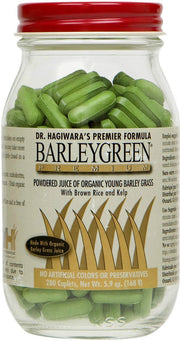 YH International Dr. Hagiwara's BarleyGreen Premium with Kelp capsules may support healthy skin, hair, and nails.