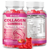 Yidout collagen gummies bottle pour for daily beauty support