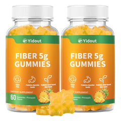 Yidout Fiber Gummies pineapple bottle for daily gut support and tasty flavor