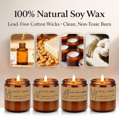 YINUO LIGHT soy wax with lead-free wick ensures clean burn.