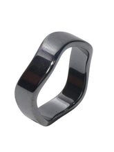 YITANA hematite rings, front view, stylish balance accessory.