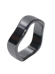 YITANA hematite rings, front view, stylish balance accessory.