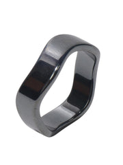 YITANA hematite rings, front view, stylish balance accessory.
