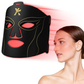 YKeluxon face mask light therapy close-up showing red LEDs for home skincare daily rejuvenation
