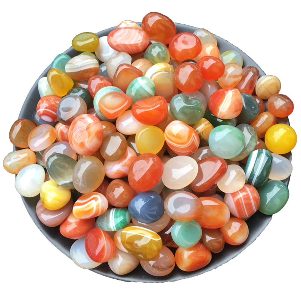 YLOIJO mixed agate stones in amber tones for home decor and crafts.