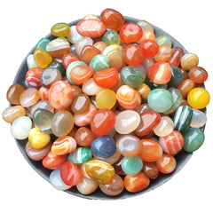 YLOIJO mixed agate stones in amber tones for home decor and crafts.