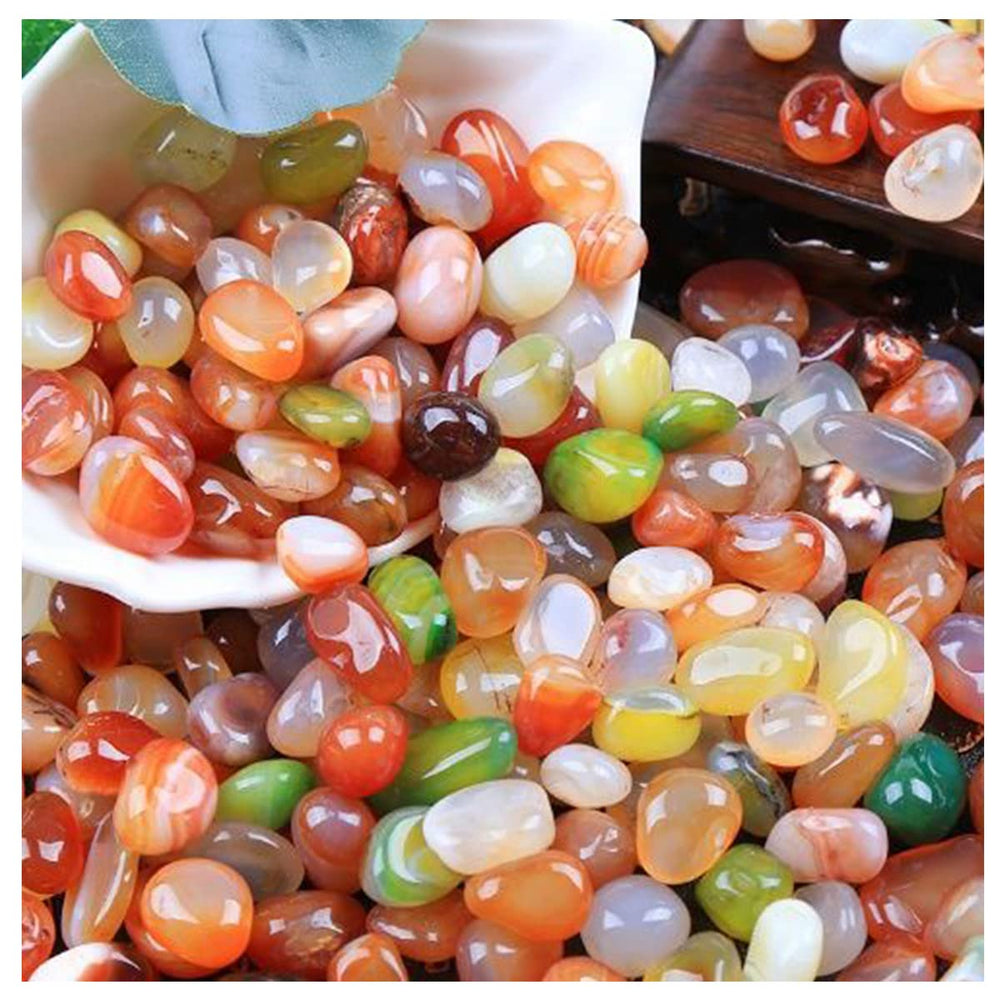 YLOIJO mixed agate stones 10-15mm in natural color blend for decorative displays.