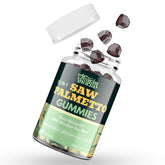YLVARIN THORIA Saw Palmetto Gummies bottle supports prostate function and urinary flow.