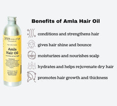 Yoga Way of Life Amla Hair Oil packaging close-up showing organic ingredients.