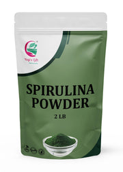 YOGI’S GIFT spirulina powder tin close-up highlights premium, nutrient-rich greens for daily smoothies