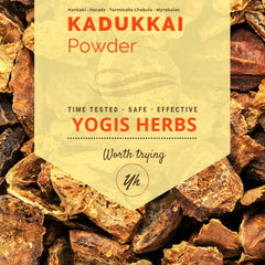 YOGIS HERBS Kadukkai powder 1lb pack, fresh and pure, supports digestive comfort.