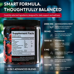 YOLOBALANCE Ashwagandha Gummies packaging and label highlight vegan, non-GMO features.
