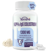 Yonrave Bovine Colostrum bottle front view highlighting 60% IgG for gut support