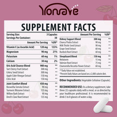 Yonrave tart cherry capsules close-up, highlighting natural support.