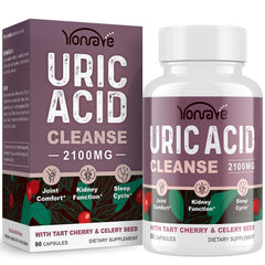 Yonrave Uric Acid Cleanse bottle front, easy daily supplement for wellness.