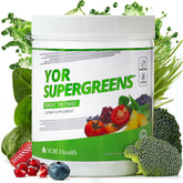 YOR Health SuperGreens bottle front showing daily greens support