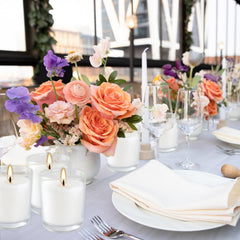 YOROXRG votive candle set in clear glass enhances wedding or party decor.