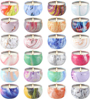 YOROXRG 24-pack travel tin candles for cozy home ambiance.