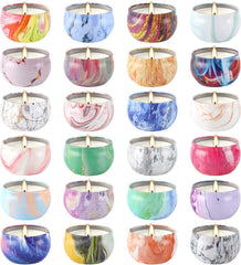 YOROXRG 24-pack travel tin candles for cozy home ambiance.