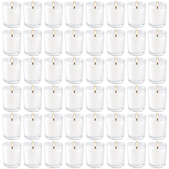 YOROXRG white unscented votive candle in clear glass for elegant ambiance.