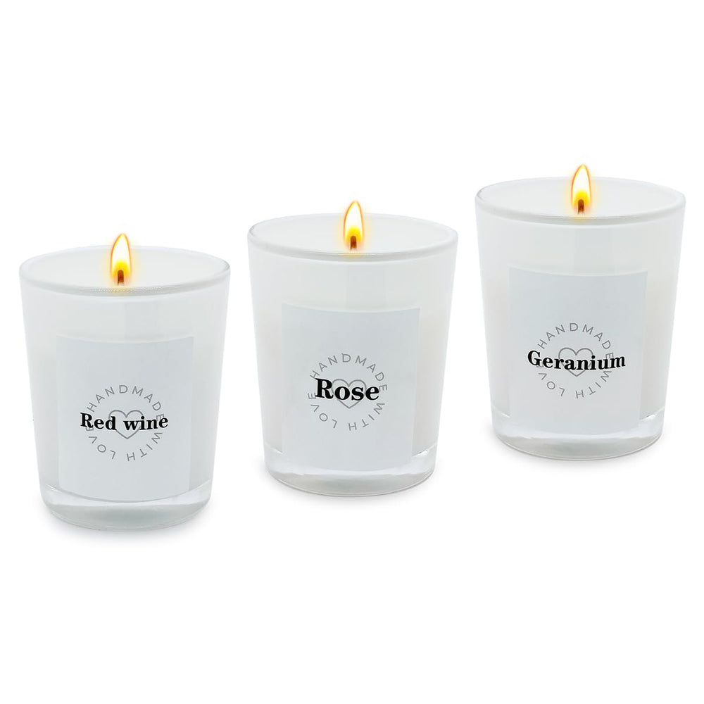 YOSICIL Rose candle in white jar for calming ambience
