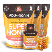 You Again Super Honey Clean Energy Gel pack with creamed honey and Himalayan salt for steady energy