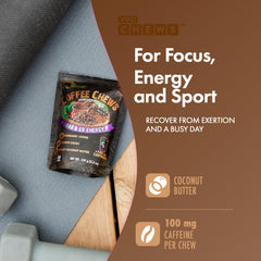 YouChews Coffee Chews on-the-go image shows easy energy during commutes and workouts.