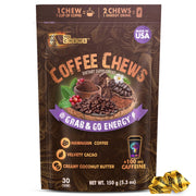 YouChews Coffee Chews pack front demonstrates convenient energy for busy mornings.