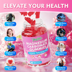 Close-up of raspberry-flavored gummies highlights tasty, sugar-free daily magnesium.
