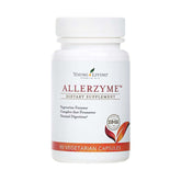 Young Living Allerzyme bottle front with vegetarian capsules for gentle post-meal support.