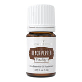 Young Living Black Pepper Vitality 5ml bottle pour adds bold spice to dishes
