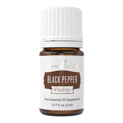 Young Living Black Pepper Vitality 5ml bottle pour adds bold spice to dishes