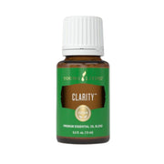 Young Living Clarity essential oil bottle with herbaceous blend for focus.