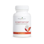 Young Living CortiStop bottle on a clean surface for daily balance