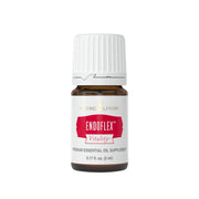 Young Living EndoFlex 5ml bottle shown, a portable blend for on-the-go calming aromatherapy.